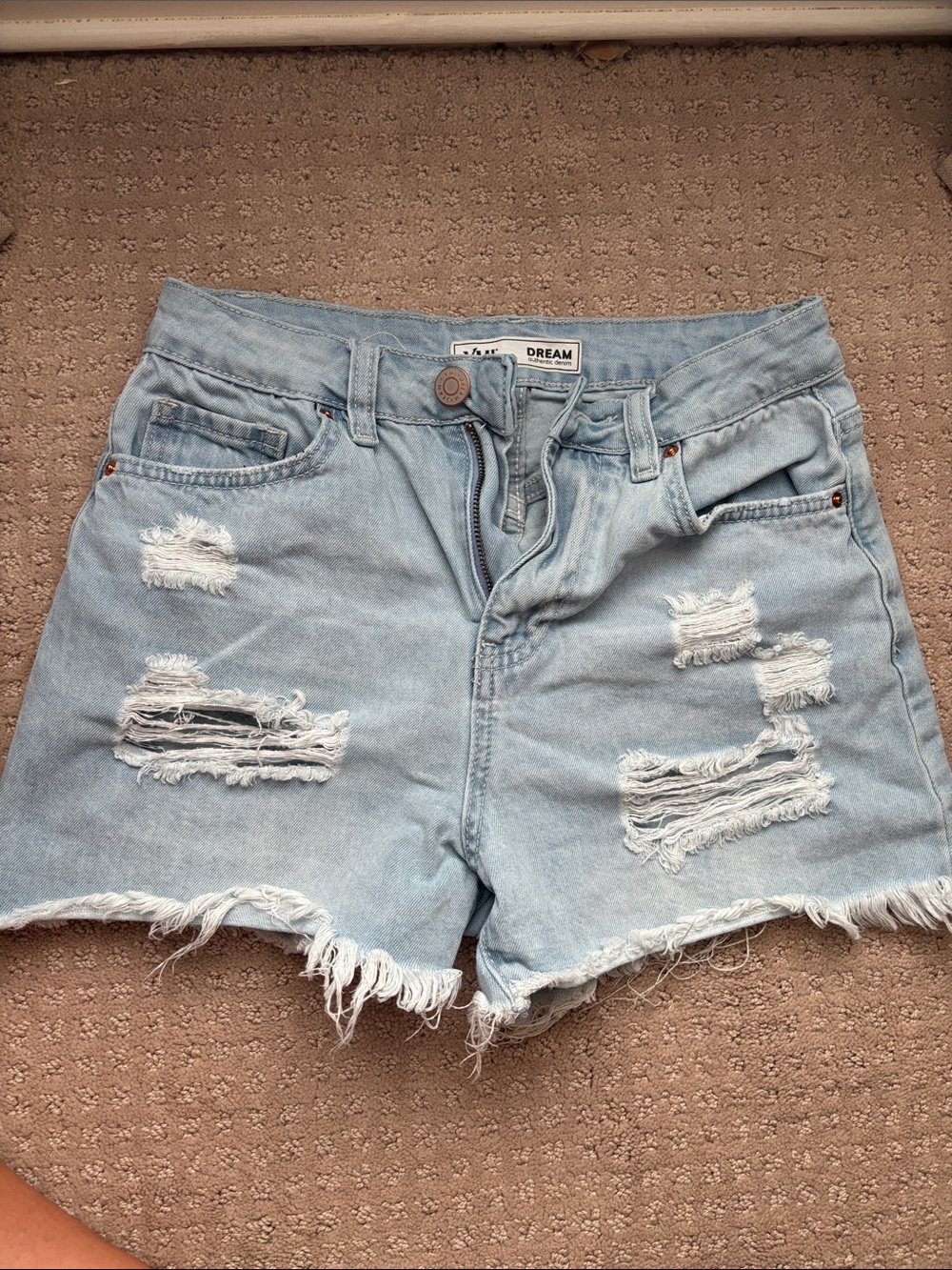 YMI DREAM Light Wash Distressed Denim Shorts